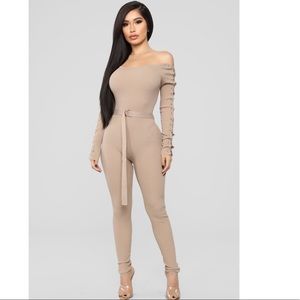 Fashion Nova belt jumpsuit